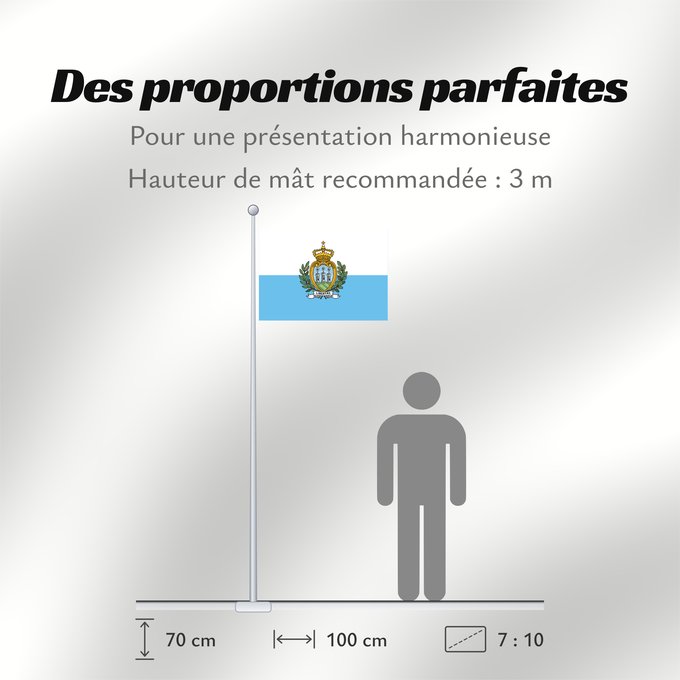 Proportions du drapeau : San Marino civil San Marino Saint-Marin