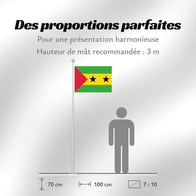 Proportions du drapeau : Sao Tome and Principe Sao Tomé-et-Principe Santo Tomé y Príncipe São Tomé und Príncipe Sao Tome e Principe