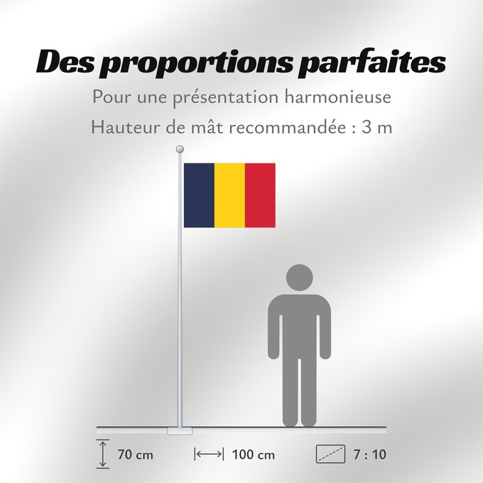 Proportions du drapeau : Chad	National du Tchad	Chad. Proporción 2 3	Tschad	Ciad	Tsjaad	علم تشاد	Ĉado	Ciadului	Čada	Tchads
