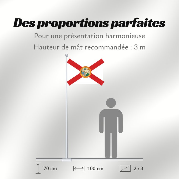 Proportions du drapeau : Florida Florida, United States Floride, États-Unis d Amérique Banniel Florida, Stadoù Unanet Amerika ᏧᎦᎾᏮ ᎦᏓᏘ