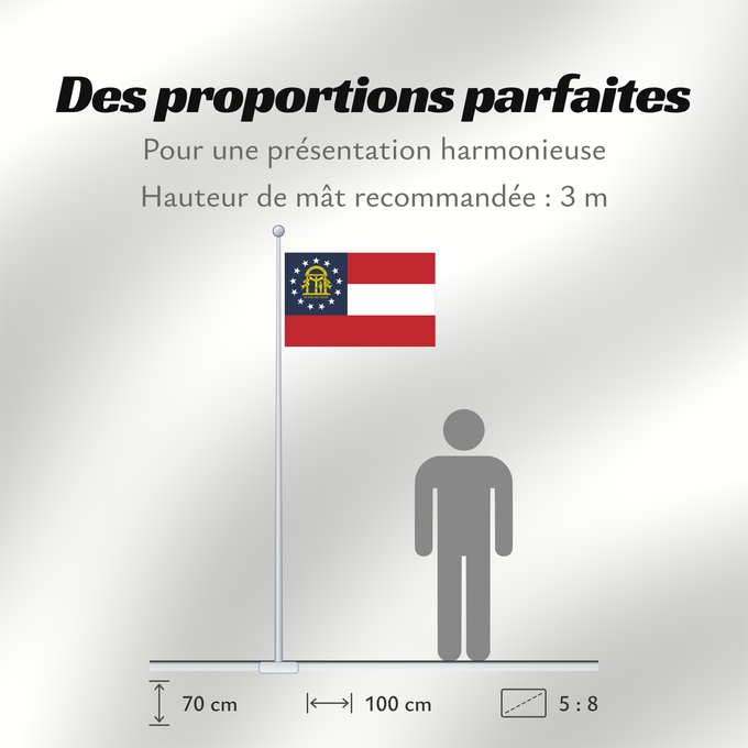 Proportions du drapeau : State of Georgia	Georgia