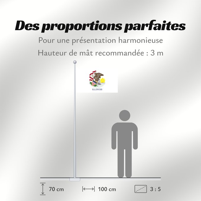 Proportions du drapeau : Illinois