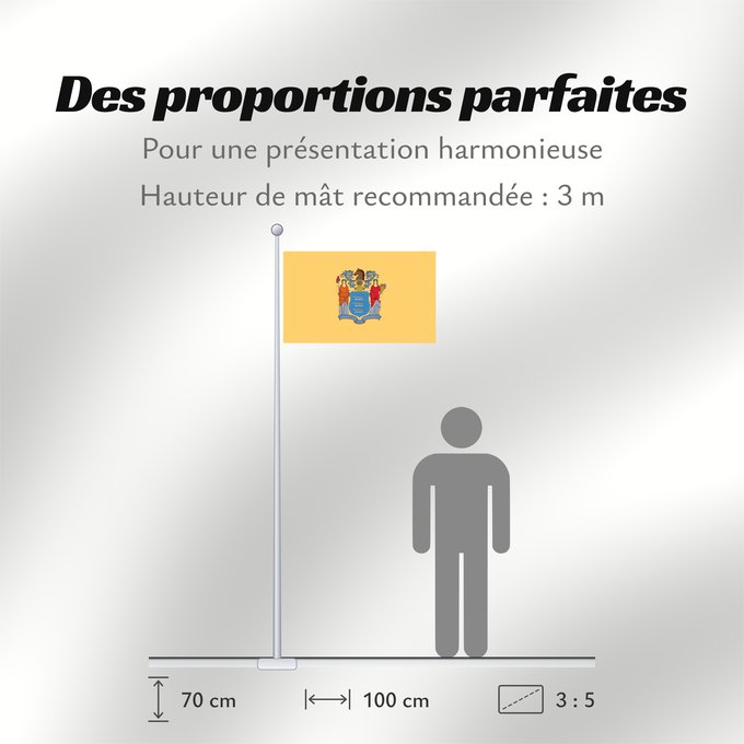 Proportions du drapeau : New Jersey	'État du New Jersey	Nueva Jersey