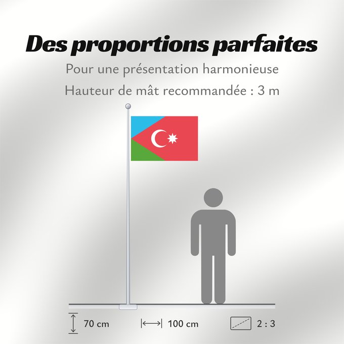 Proportions du drapeau : South Azerbaijan	Southern Azerbaijan Awaening Movement  GAMUH   South Azerbaijan  used by a group called  Southern Azerbaijan National Awakening Movement	Mouvement du Réveil National du Sud-Azerbaïdjan	Movimiento de Despertar Nacional del Sur de Azerbaiyá