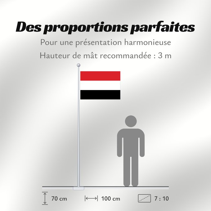 Proportions du drapeau : Yemen	Yémen	Yemen. Proporciones 2 3	Jemen	ﻋﻠﻢ الجمهورية ﺍﻟﻴﻤنية	Jemeno	Флаг Йемена	Jemna