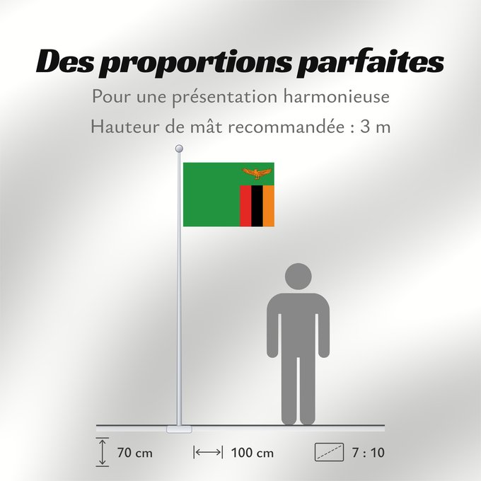 Proportions du drapeau : Zambia Zambie Sambia Zambio Saimbia Zambi Mbendera ya Zambia Флаг Замбии Zambije Mujeko ya Zambia Folaga la Zambia