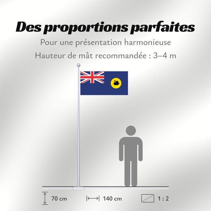 Proportions du drapeau : Western Australia Australie-Occidentale Australia Occidental Westaustralien