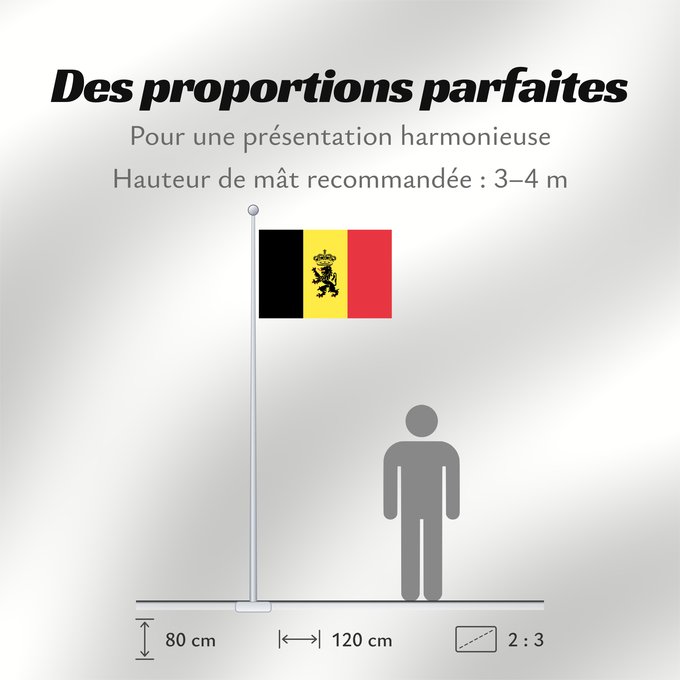 Proportions du drapeau : Belgium  civil	Belgium	Belgique	Bélgica	Belgien	Belgio