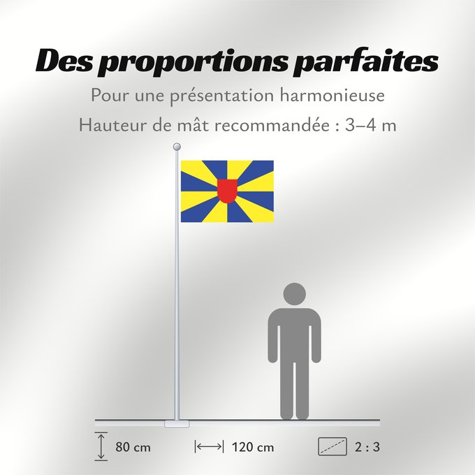 Proportions du drapeau : West Flanders	Flandre-Occidentale	 Flandes Occidental	Westflandern	Fiandre occidentali