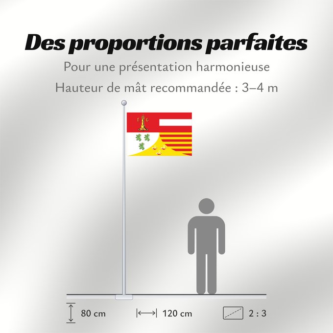 Proportions du drapeau : Liège (fr)