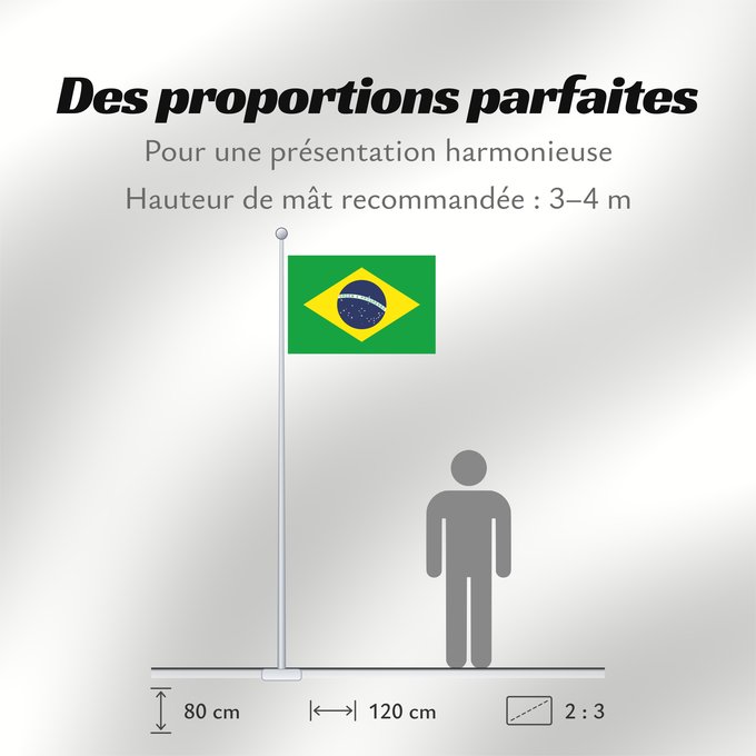 Proportions du drapeau : Brazil Brésil Brasil Brasilien Brasile