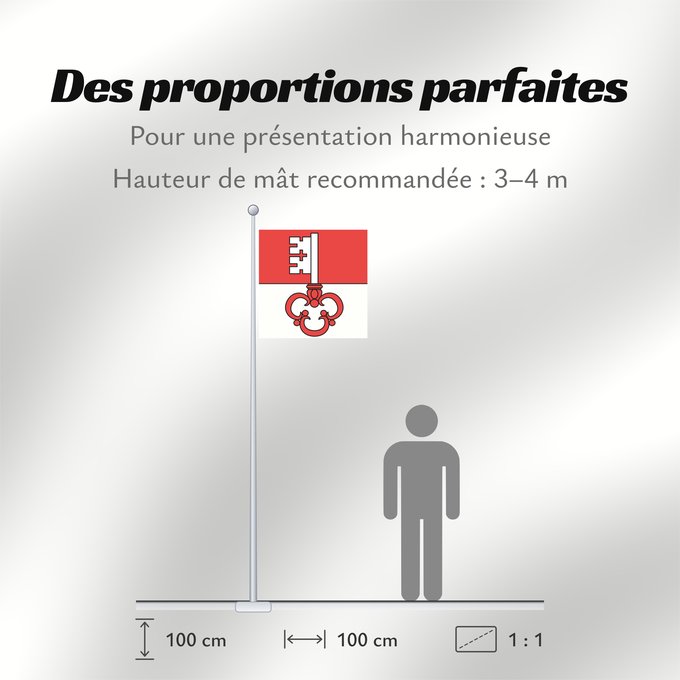 Proportions du drapeau : Canton of Obwalden Obwalden canton d'Obwald Obwalden Obvaldo Canton of Obwalden in Switzerland