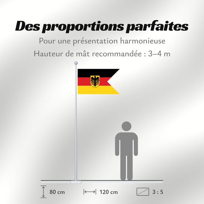 Proportions du drapeau : German Consular Ensign