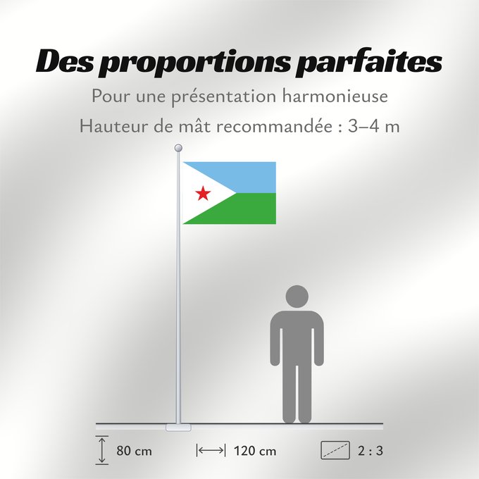 Proportions du drapeau : Djibouti	Yibuti	Dschibuti	Gibuti	Vo Dschibuti	የጅቡቲ ሰንደቅ ዓላማ	علم جيبوتي	জিবুতির পতাকা	Banniel Djibouti	Džibutská vlajka	Ĝibutio	Djibutiko bandera	Djiboutin	Ala Cîbutî	Džibučio	Sainan i Dziboti	Jiboti	Džibutija	Jabuuti	Djiboutis	Jibuti