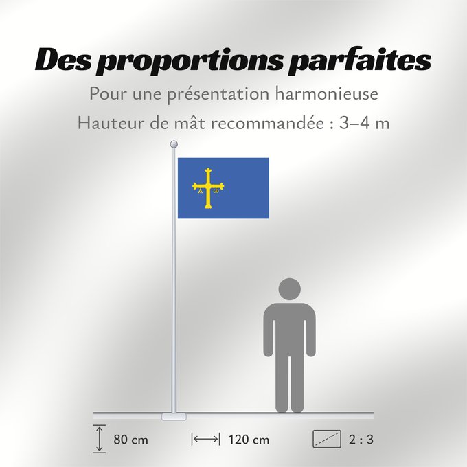 Proportions du drapeau : Asturias	Principality of Asturias	Principauté des Asturies	Principado de Asturias	Asturien	D Asturies	Флаг Астурии