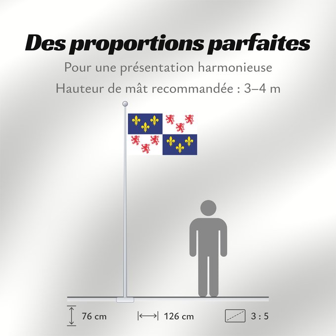 Proportions du drapeau : Picardie	Region Picardie in France	Région Picardie en France	Picardo	Picard