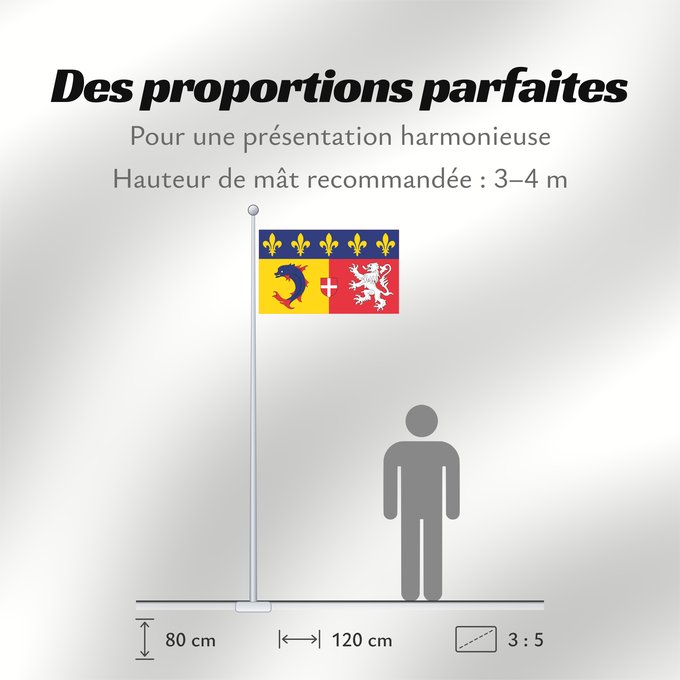 Proportions du drapeau : Rhône-Alpes	Region Rhône-Alpes in France	Région Rhône-Alpes en France	Ródano-Alpes	Rodano-Alpi	Franse regio Rhône-Alpes
