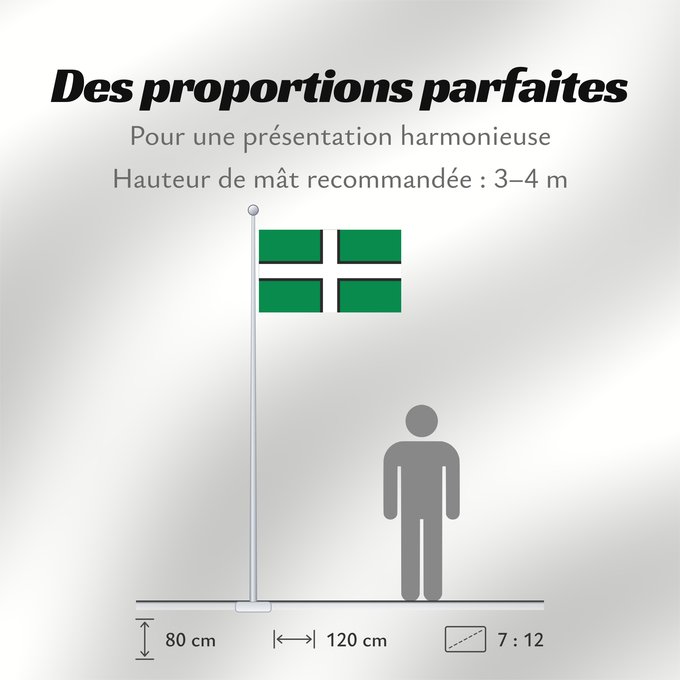 Proportions du drapeau : Devon Hrabstwa Devon Banniel Sant Petroc