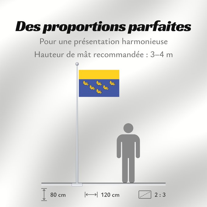 Proportions du drapeau : West Sussex