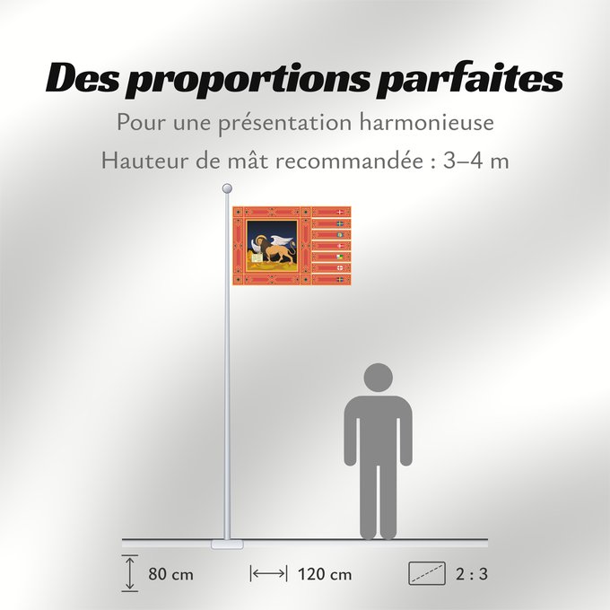 Proportions du drapeau : Veneto	Vector flag of Veneto	région de la Vénétie	Véneto	Venetien	Vettoriale del Veneto