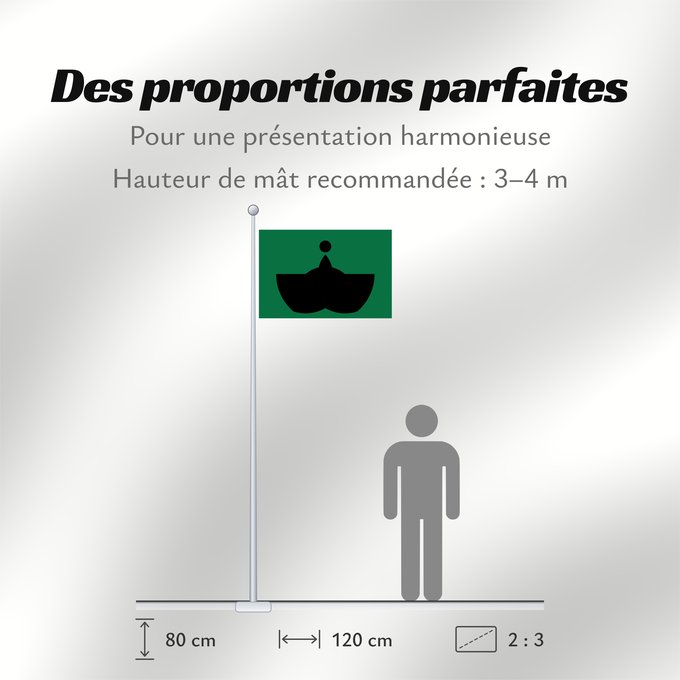 Proportions du drapeau :  Tiba [Chiba]