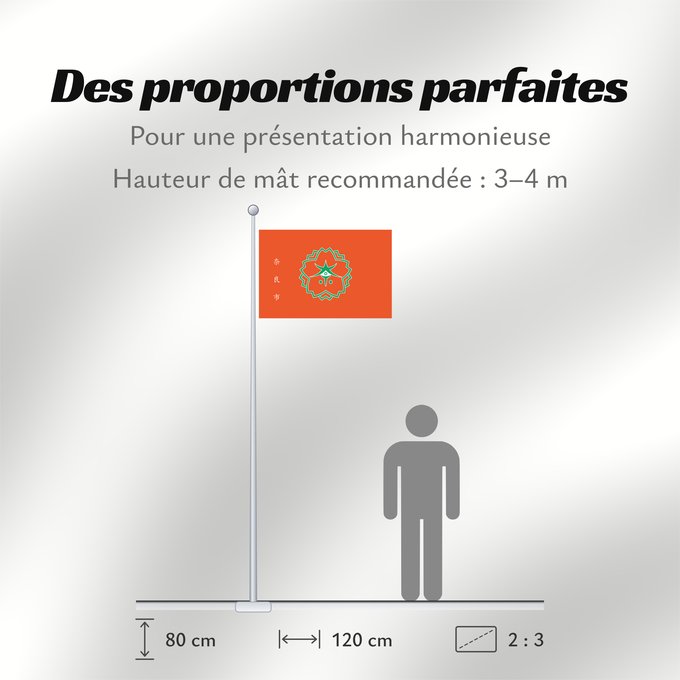 Proportions du drapeau : Nara