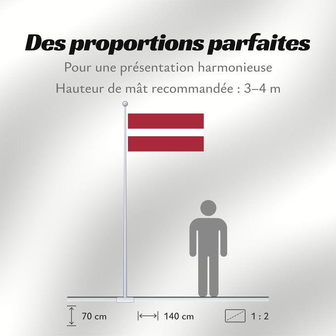 Proportions du drapeau : Latvia Lettonie Letonia Lettland Lettone Letland Letónia Łotwy Сцяг Латвіі Сьцяг Латвіі Национално знаме на Латвия Lotyšská vlajka Letlands Σημαία της Λεττονίας Latvio Läti lipp Latvian Laitvia Latvije Lettország ლატვიის დროშა Latvijos Latvejas karūgs Lat