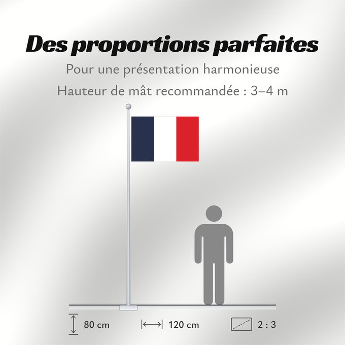 Proportions du drapeau : Saint Martin (French part)