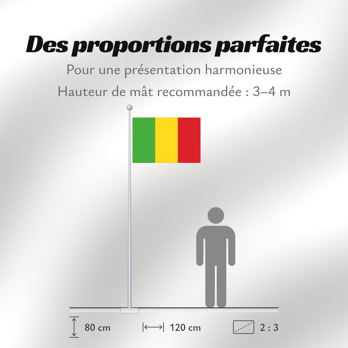 Proportions du drapeau : Mali Malí علم مالي Mali finifana Malija Raaya bu Mali