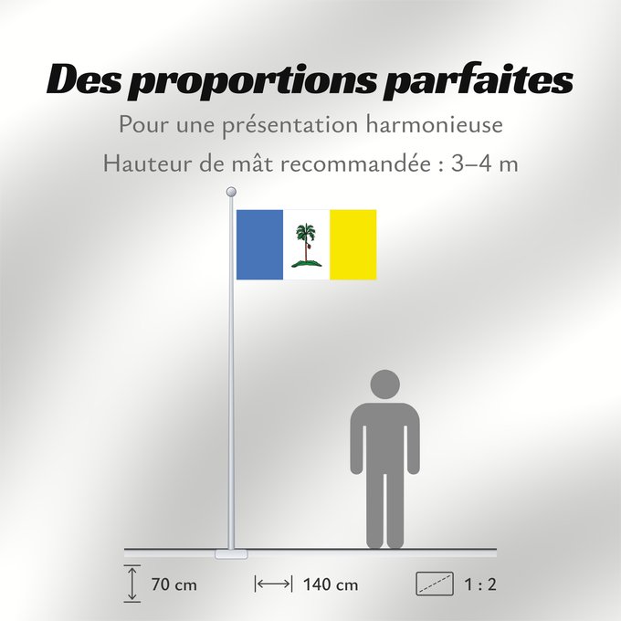 Proportions du drapeau : Pulau Pinang