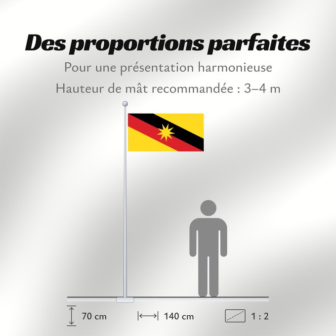 Proportions du drapeau : Sarawak	Malaysian state of Sarawak	Sarawak 
