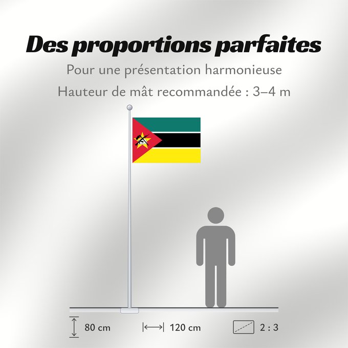 Proportions du drapeau : Mozambique	Mosambik	Mozambico	Moçambique	علم موزمبيق	Mozambiko	Mozambikas Republikas	Sainan i Maozambika	Флаг Мозамбика	Mozambika	Musaanbiiq	Moçambiques	Msumbiji