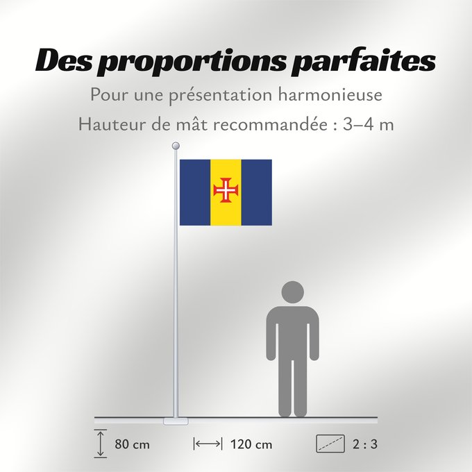 Proportions du drapeau : Madeira	Autonomous Region of Madeira, Portugal	Madera	Região Autónoma da Madeira