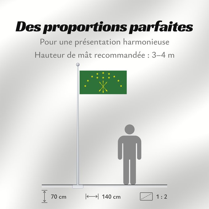 Proportions du drapeau : Adygea	Adygea, Russia	Adige	República de Adiguesia	Republik Adygeja	Repubblica di Adygea	Флаг Адыгеи	Прапор Адигеї