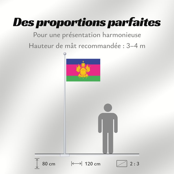 Proportions du drapeau : Krasnodar Krai	Krasnodar Krai 	Kraï de Krasnodar	Krai de Krasnodar	Krasnodar krai	Kraj di Krasnodar
