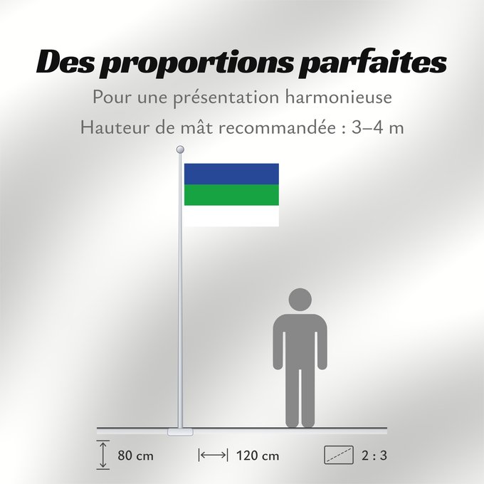 Proportions du drapeau : Komi State Flag of the Komi Republic République des Komis República de Komi Republik Komi Repubblica di Komi Коми Республикаса дöрапас Государственный флаг Республики Коми