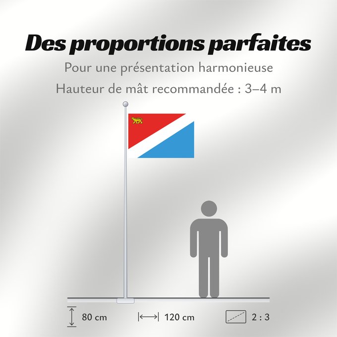 Proportions du drapeau : Primorsky Krai Kraï du Primorie Krai de Primorie Primorski Krai