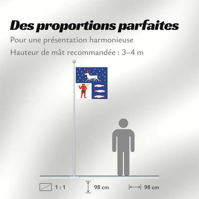 Proportions du drapeau : Västerbottens län vapenflagga	Västerbotten County in Sweden	Västerbotten	Västerbottens läns vapenflagga