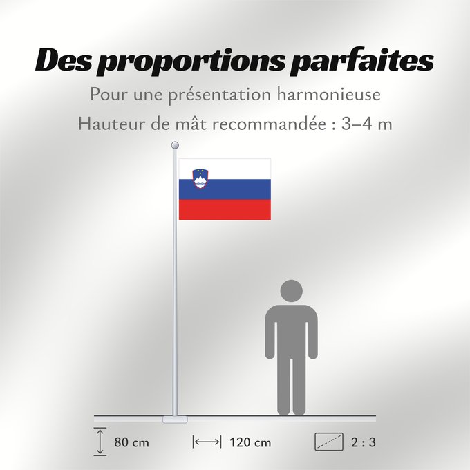 Proportions du drapeau : Slovenia	Slovénie	Eslovenia	Slowenien	Slovenië	Słowenii	Сцяг Славеніі	Slovenije	D Eslovènia	Slovinská vlajka	Флаг Словении	Прапор Словенії