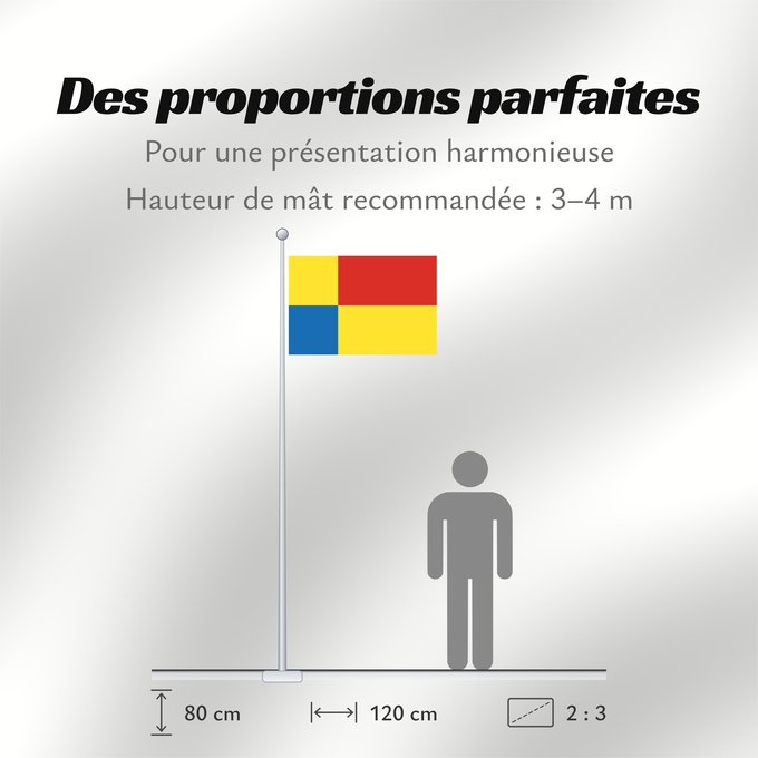 Proportions du drapeau : Kosicky vlajka Košice Region Région de Košice Región de Košice Košice (Region)