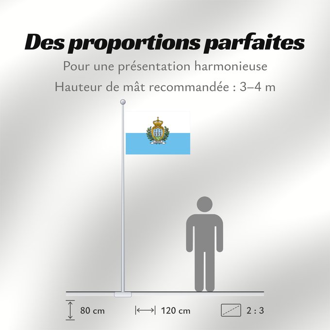 Proportions du drapeau : San Marino civil San Marino Saint-Marin