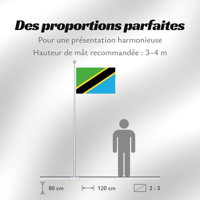 Proportions du drapeau : Tanzania	Tanzania, United Republic of	Tanzanie	Tansania, Vereinigte Republik