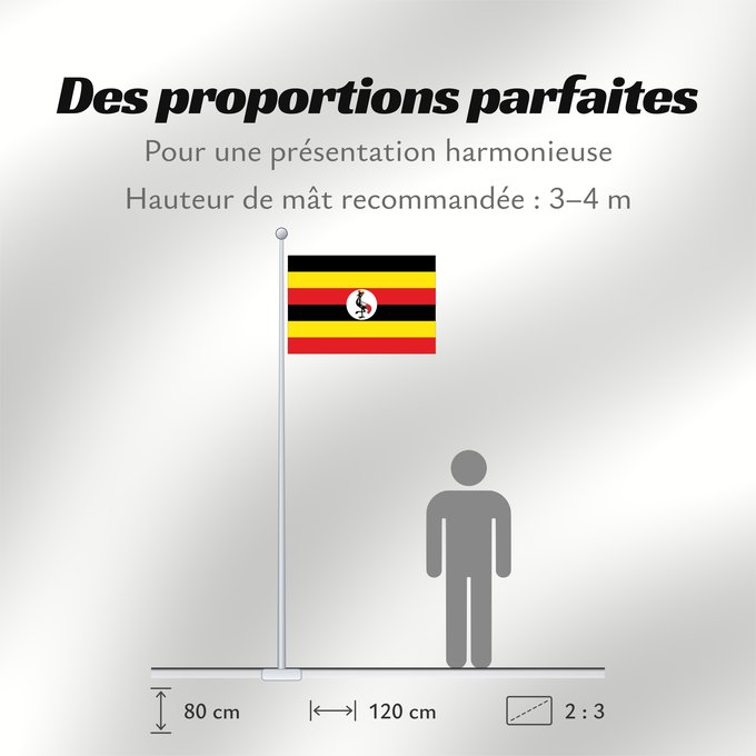 Proportions du drapeau : Uganda L Uganda Uganda Dell Uganda Ugandy Ugando דגל אוגנדה Ugandos Ugandei Ugande Uganda Uganda