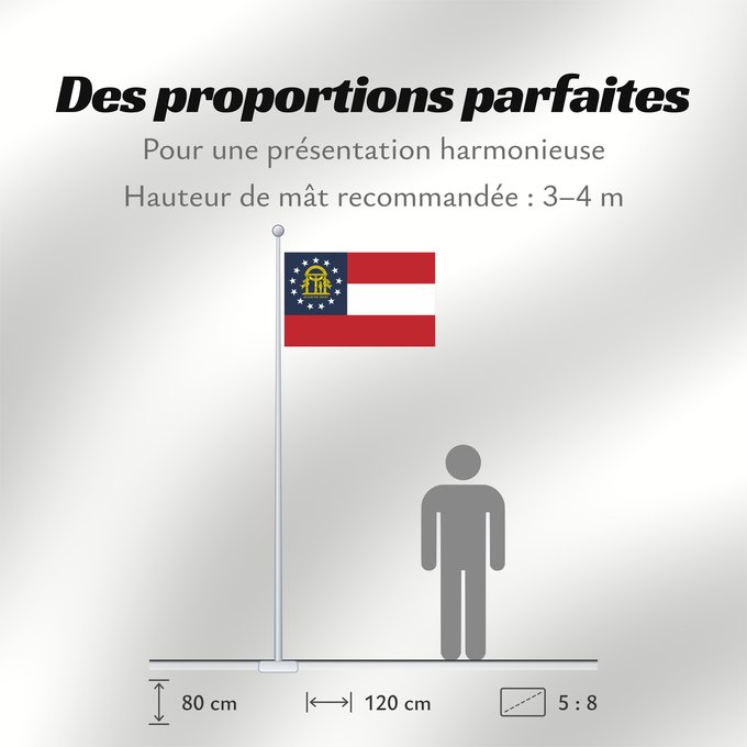Proportions du drapeau : State of Georgia Georgia
