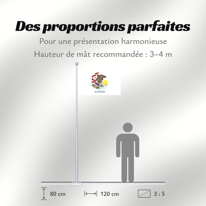 Proportions du drapeau : Illinois