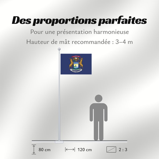 Proportions du drapeau : Michigan