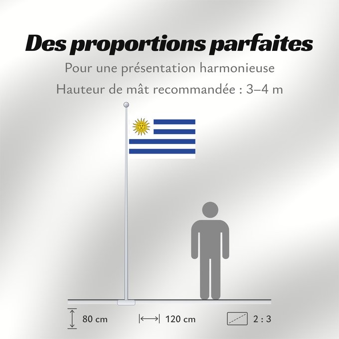 Proportions du drapeau : Uruguay L Uruguay Dell Uruguay Uruguai Urugwaju D Uruguai علم أوروغواي D Uruguay Uruwayi wiphala L Uruguai Urugvajo Uruguaiko bandera E Uruguai Poyvi Uruguái Irigwe ウルグアイの国旗 Pāmitl Uruguay Uruwayi unanchan Флаг Уругвая Urugvaja Uruguays