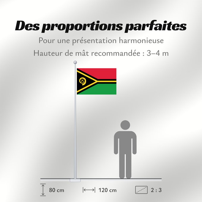 Proportions du drapeau : Vanuatu