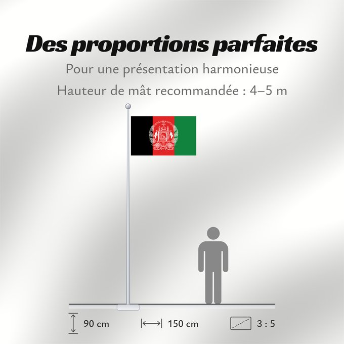 Proportions du drapeau : Afghanistan 2013–2021 Islamic Republic of Afghanistan République Islamique d Afghanistan República Islámica de Afganistán Islamischen Republik Afghanistan Afghanistan República Islâmica do Afeganistão Afganistanu علم أفغانستان Afganistana ئاڵای ئەفغانستا