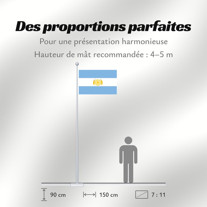 Proportions du drapeau : BsAs-noof Historica no oficial de buenos aires de 1995 creada por el gob cafiero